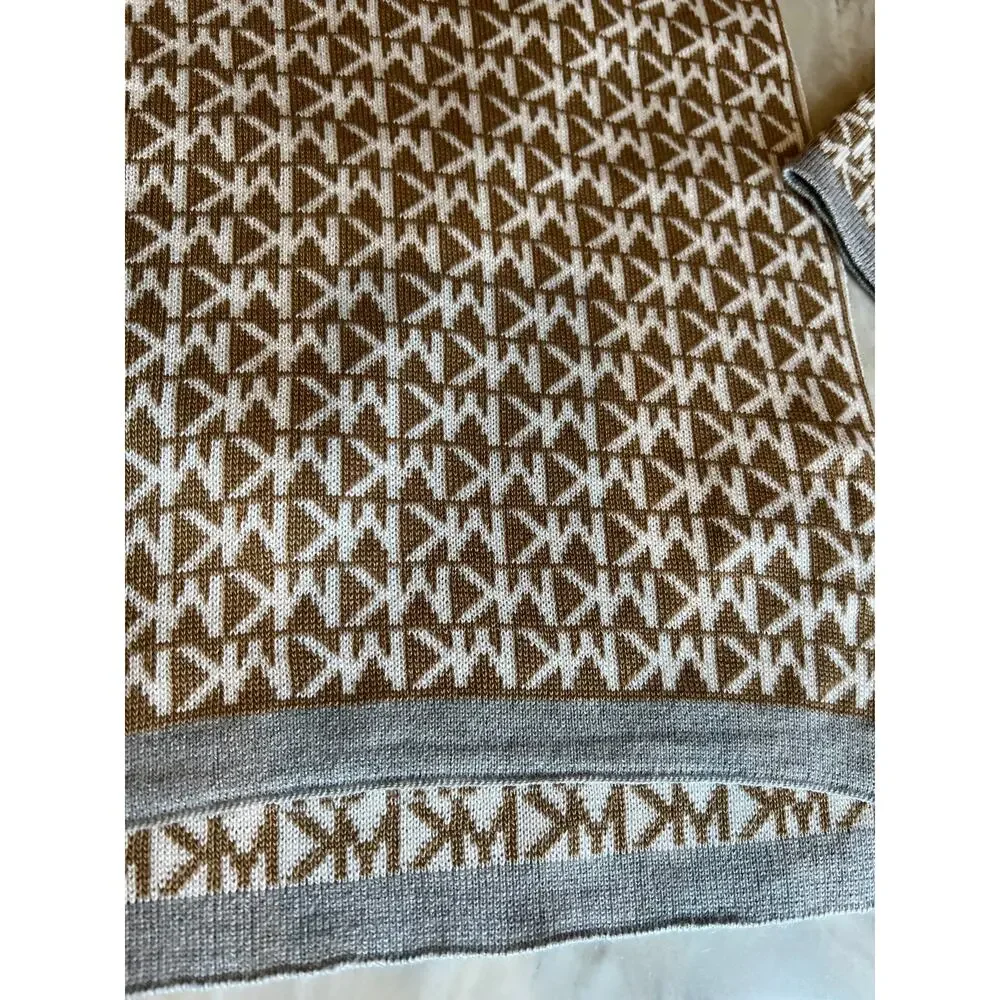 Michael Kors Tan Logo Scarf and Hat Set